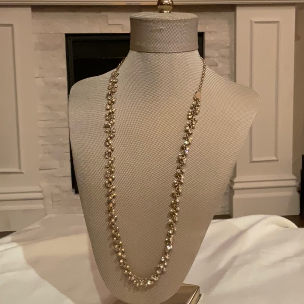 Crystal and gold tone necklace